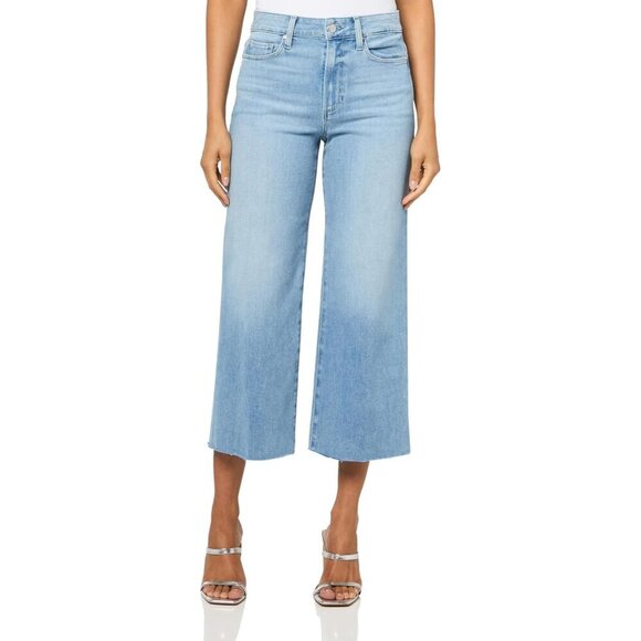 Denim - Womens Raw Hem Anessa Petite Wide Leg Jeans Cotton Spandex Casual Fit